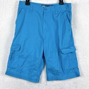 VTG Southpole Cargo Shorts Mens 34 Turquoise Baggy Skater Y2K 90s Hip Hop Rave